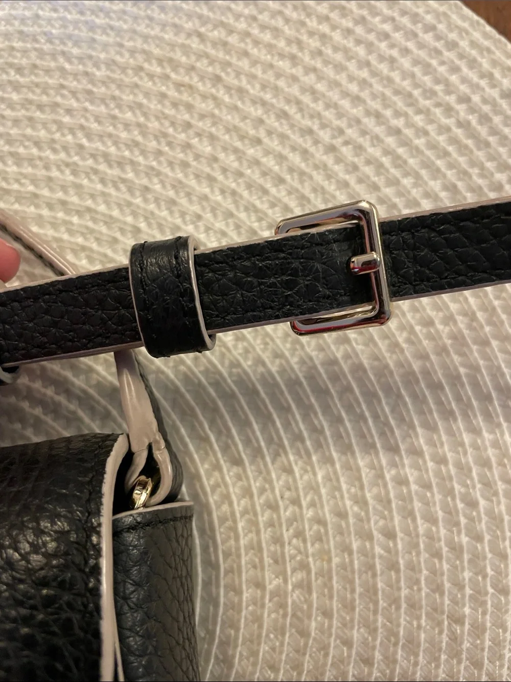 kate spade Black Pebbled Leather Scallop-Edge Crossbody